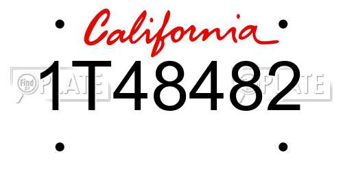 1T48482 California License Plate