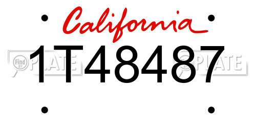1T48487 California License Plate