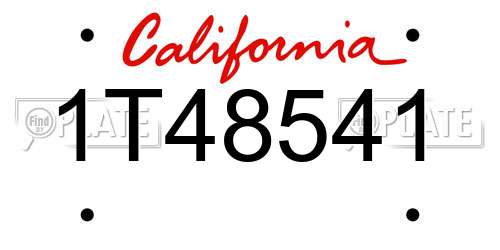 1T48541 California License Plate