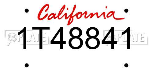 1T48841 California License Plate