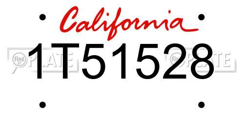 1T51528 California License Plate