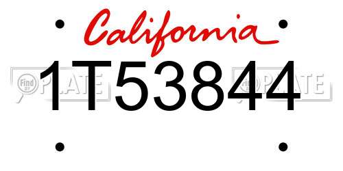 1T53844 California License Plate