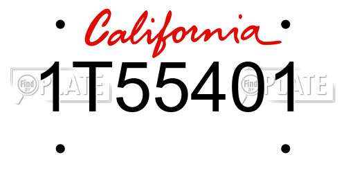 1T55401 California License Plate