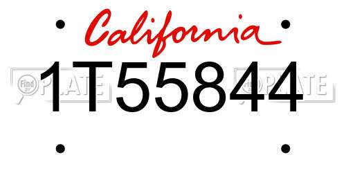 1T55844 California License Plate