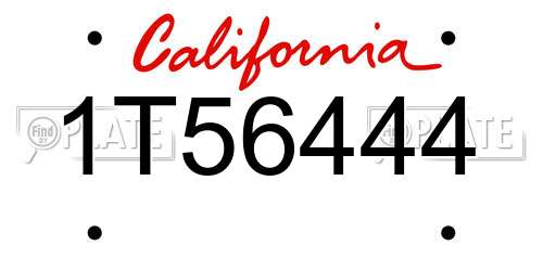1T56444 California License Plate