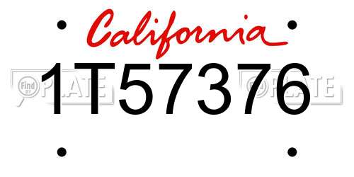 1T57376 California License Plate