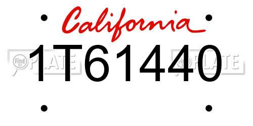 1T61440 California License Plate