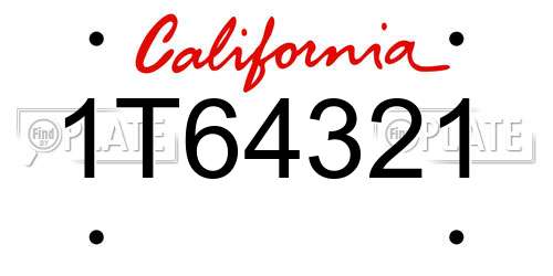 1T64321 California License Plate