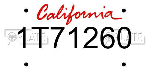 1T71260 California License Plate