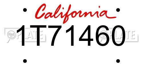 1T71460 California License Plate