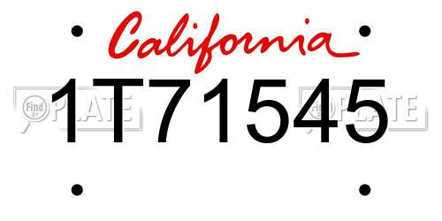 1T71545 California License Plate