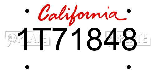 1T71848 California License Plate
