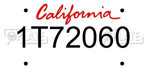 1T72060 California License Plate