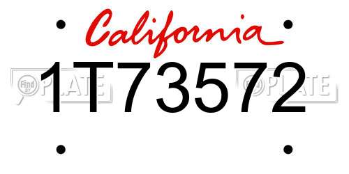 1T73572 California License Plate