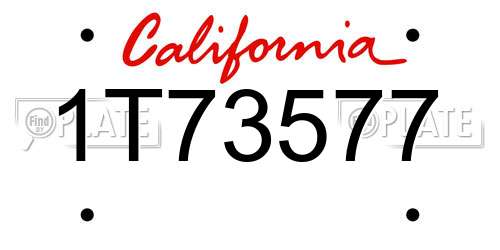 1T73577 California License Plate