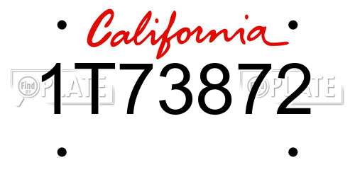 1T73872 California License Plate