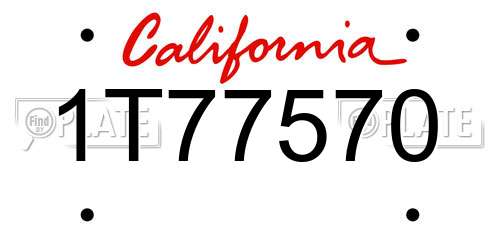 1T77570 California License Plate