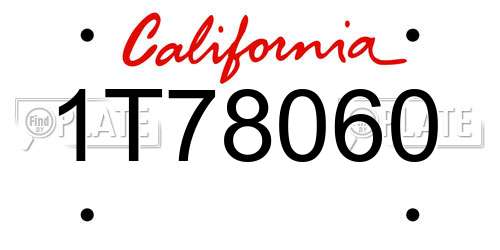 1T78060 California License Plate