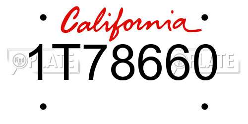 1T78660 California License Plate