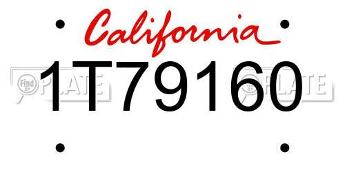 1T79160 California License Plate