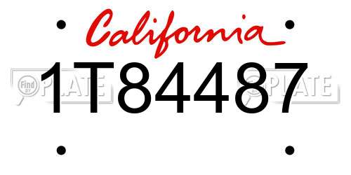 1T84487 California License Plate
