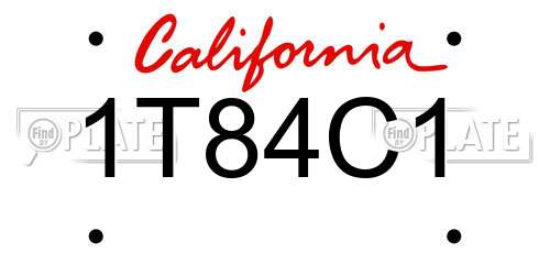 1T84C1 California License Plate