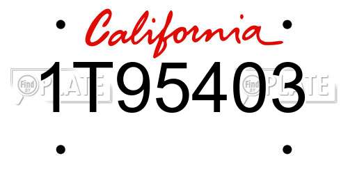 1T95403 California License Plate