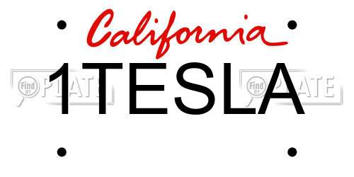 1TESLA California License Plate