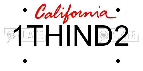 1THIND2 California License Plate