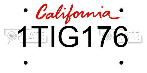 1TIG176 California License Plate