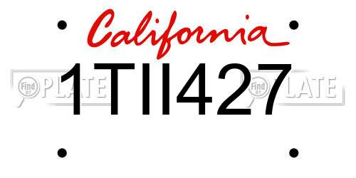 1TII427 California License Plate