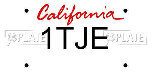 1TJE California License Plate