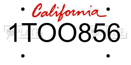1TOO856 California License Plate