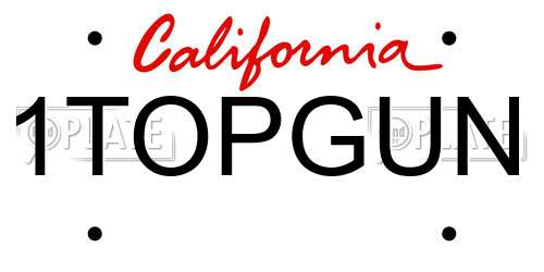 1TOPGUN California License Plate