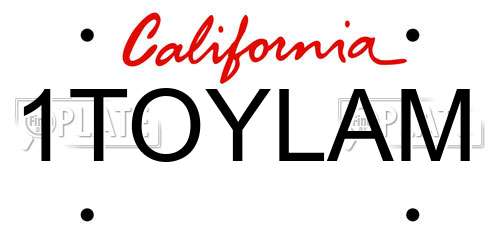 1TOYLAM California License Plate