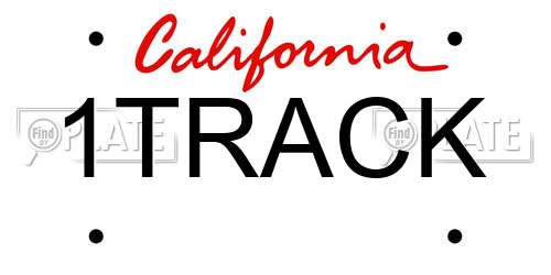 1TRACK California License Plate