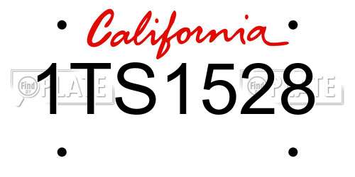 1TS1528 California License Plate