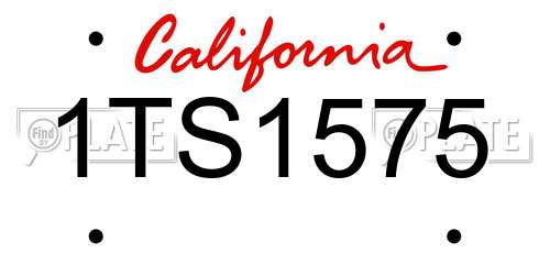 1TS1575 California License Plate