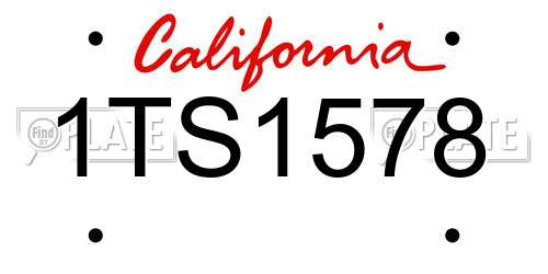 1TS1578 California License Plate