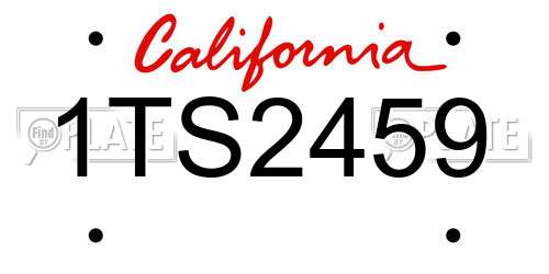 1TS2459 California License Plate