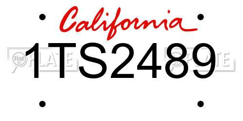 1TS2489 California License Plate