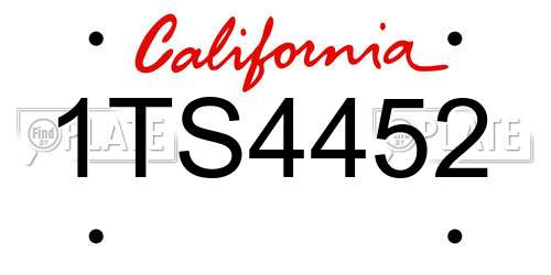 1TS4452 California License Plate