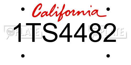 1TS4482 California License Plate