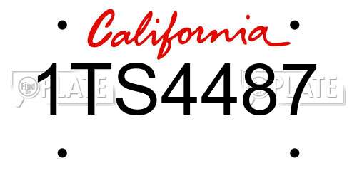 1TS4487 California License Plate