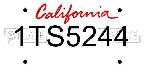 1TS5244 California License Plate