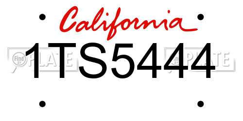 1TS5444 California License Plate