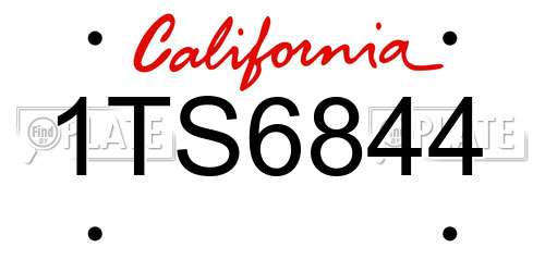 1TS6844 California License Plate