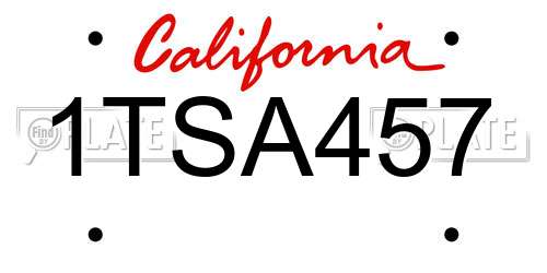 1TSA457 California License Plate