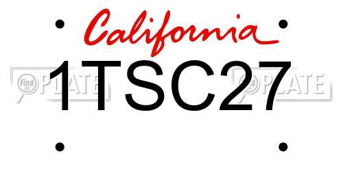 1TSC27 California License Plate