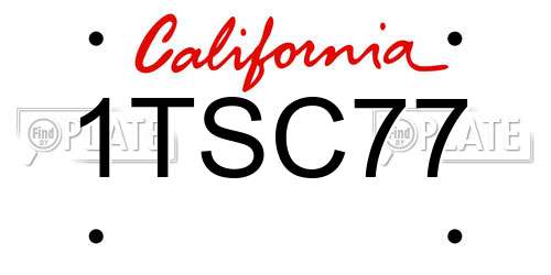 1TSC77 California License Plate
